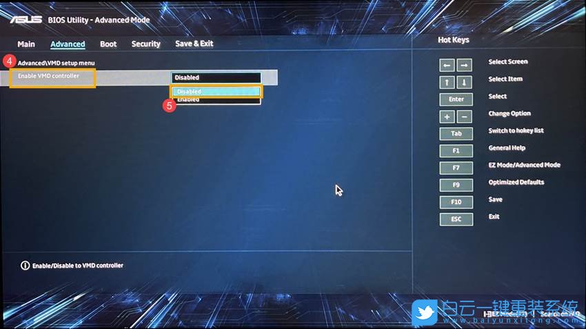 華碩主板,華碩電腦,關閉VMD,VMD步驟